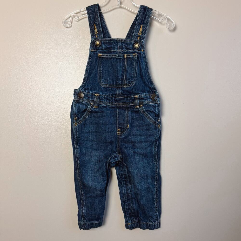 Old Navy Toddler Baby Dark Wash Denim Overalls Size 12-18